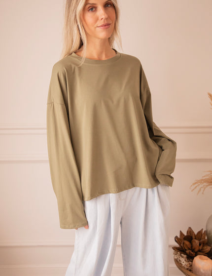 Sadie Basic Kaki - Longsleeve