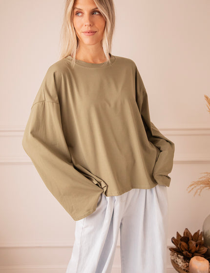 Sadie Basic Kaki - Longsleeve