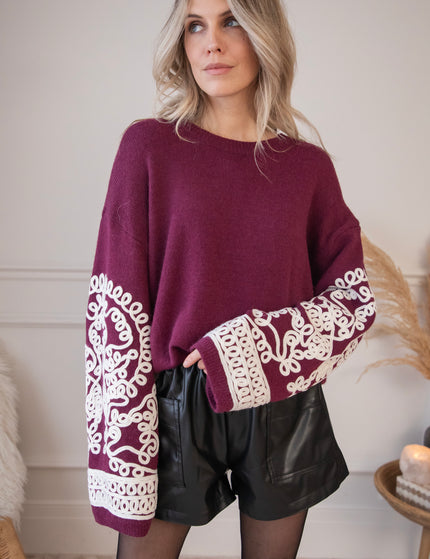 Loopy Sleeves Burgundy - Sweater