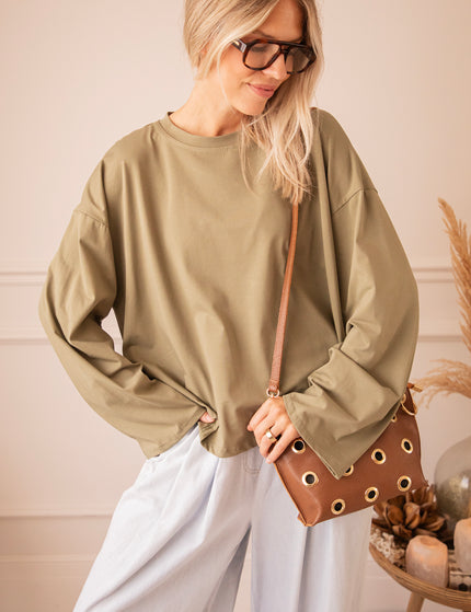 Sadie Basic Kaki - Longsleeve