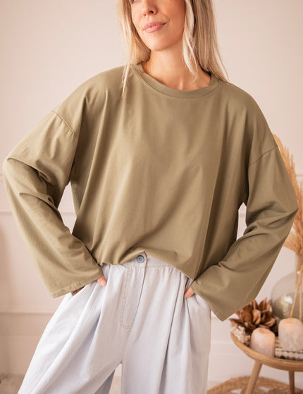 Sadie Basic Kaki - Longsleeve