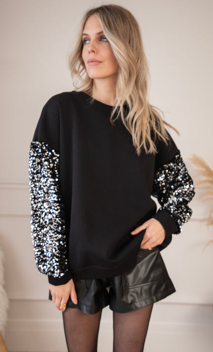 Spectacle Sleeves Black/Silver - Sweater