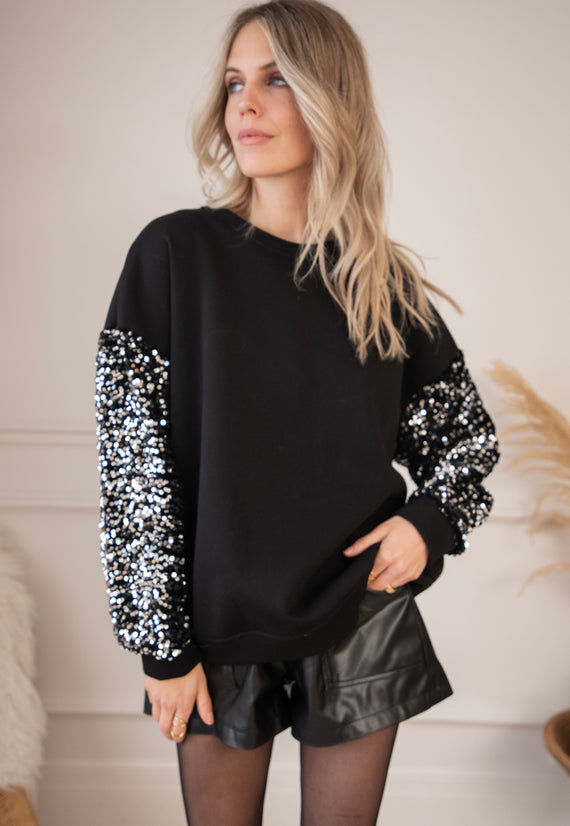 Spectacle Sleeves Black/Silver - Sweater