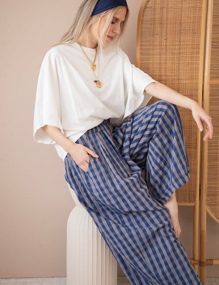 Candy Check Dark Blue - Broek