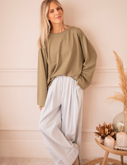 Sadie Basic Kaki - Longsleeve