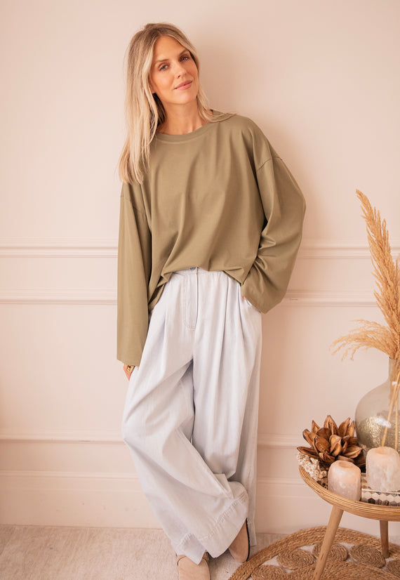 Sadie Basic Kaki - Longsleeve