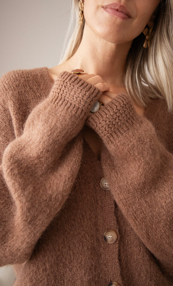 The Cozy Knit Caramel - Cardigan
