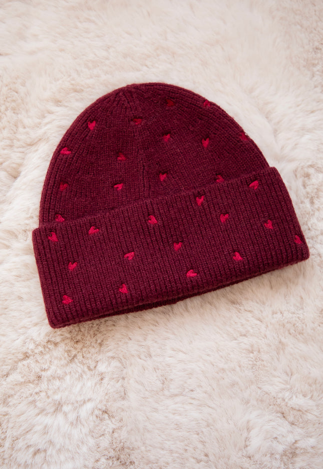 Heart Warmer Burgundy - Beanie