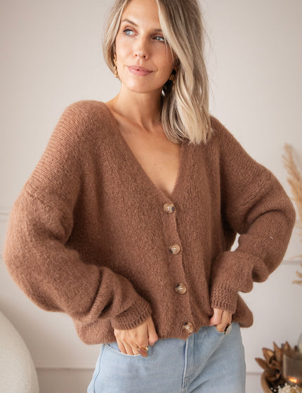 The Cozy Knit Caramel - Cardigan