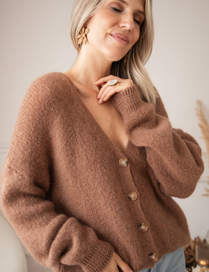The Cozy Knit Caramel - Cardigan