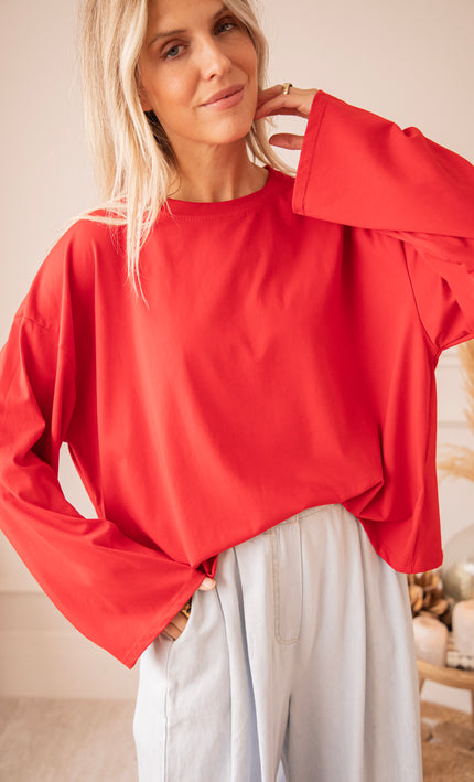 Sadie Basic Red - Longsleeve