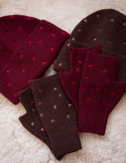 Handschuhe - Heart Warmer - Burgunderrot