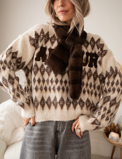 Amour Motif Café Au Lait - Sweater