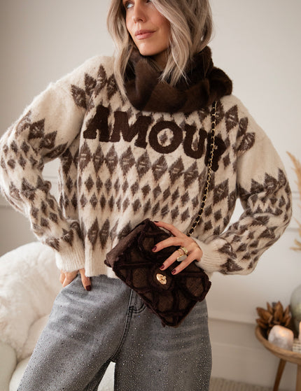 Amour Motif Café Au Lait - Sweater