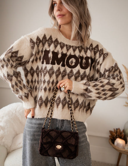 Amour Motif Café Au Lait - Sweater