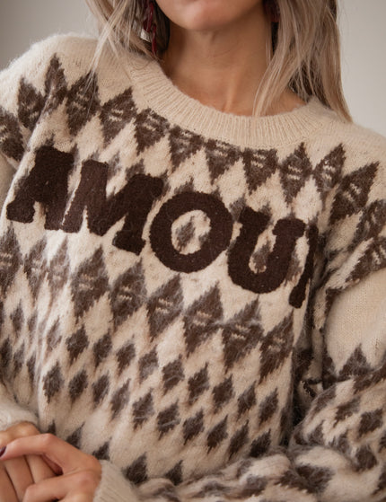 Amour Motif Café Au Lait - Sweater
