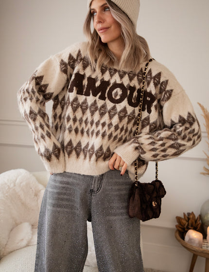 Amour Motif Café Au Lait - Sweater