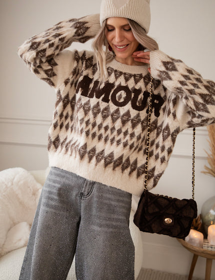Amour Motif Café Au Lait - Sweater