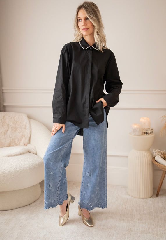 Collar Glow Black - Blouse