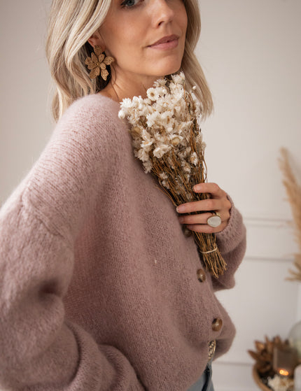 The Cozy Knit Old Pink - Cardigan