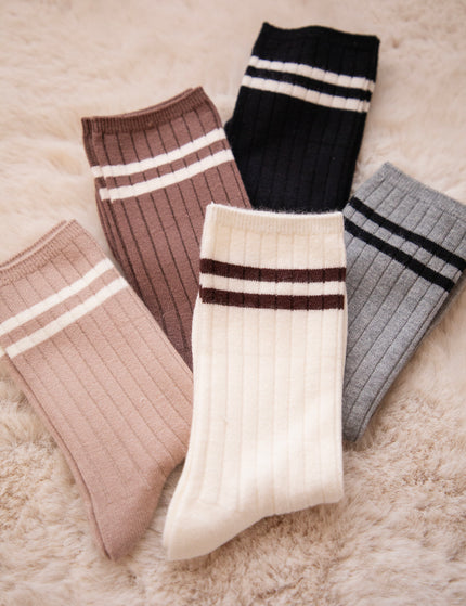 Cozy Lines Taupe - Socks