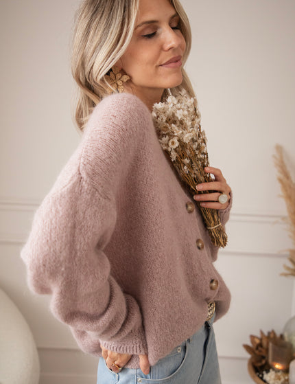 The Cozy Knit Old Pink - Cardigan