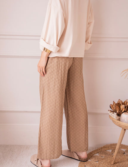 Easy Embroidery Taupe - Broek