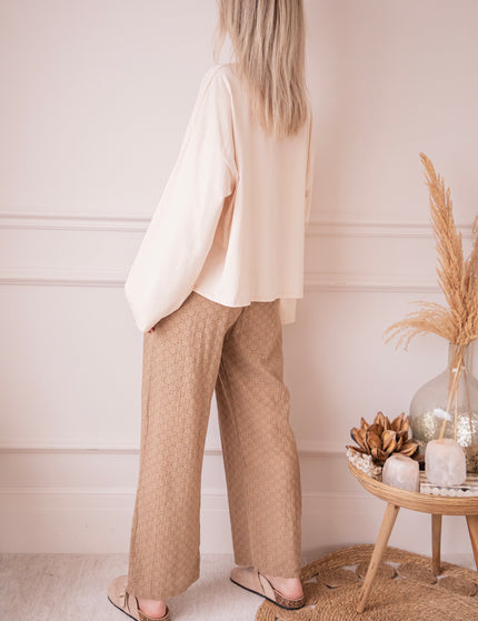Easy Embroidery Taupe - Broek