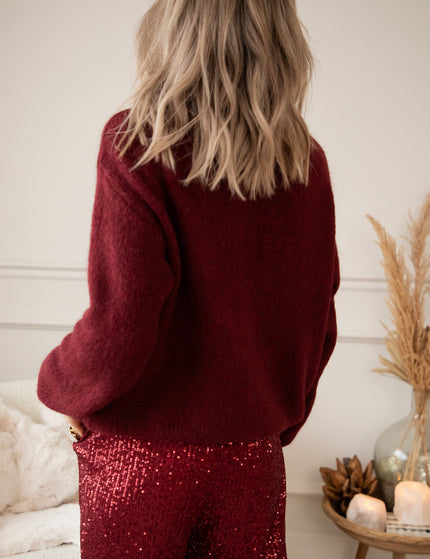 Strickjacke - Love Buttons - Bordeaux 