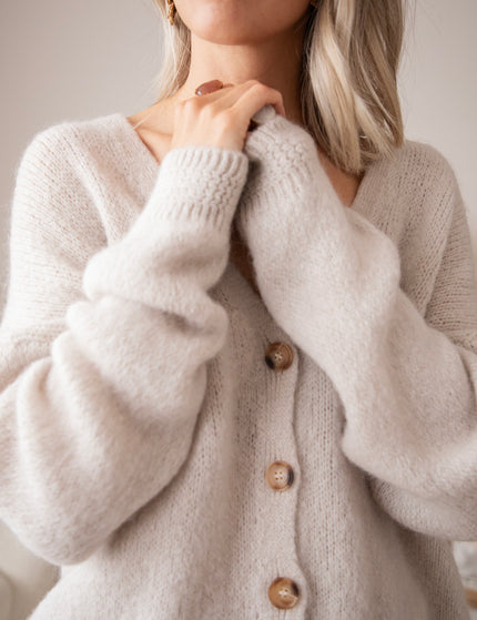 The Cozy Knit Café Au Lait - Cardigan