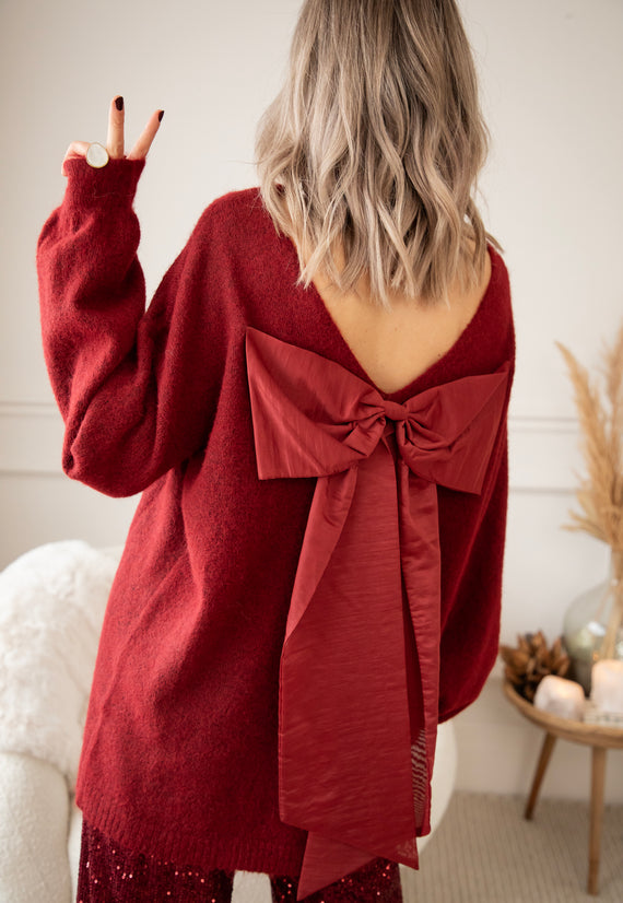 Pullover/Pulloverkleid - Glow With A Bow - Bordeaux