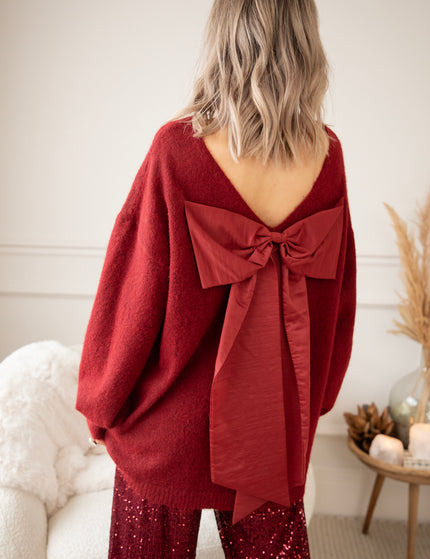Glow With A Bow Bordeaux - Trui/Sweater Dress