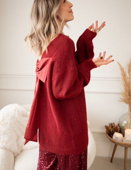 Glow With A Bow Bordeaux - Trui/Sweater Dress
