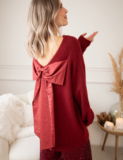 Glow With A Bow Bordeaux - Trui/Sweater Dress