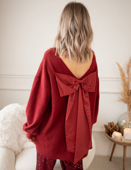 Glow With A Bow Bordeaux - Trui/Sweater Dress