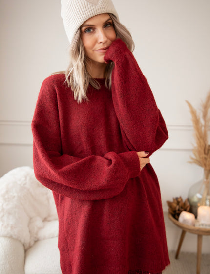 Glow With A Bow Bordeaux - Trui/Sweater Dress