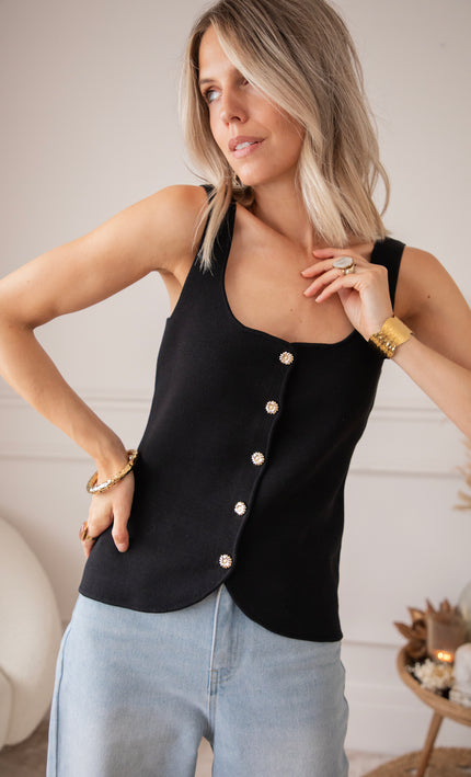 Bloom Buttons Black - Top 