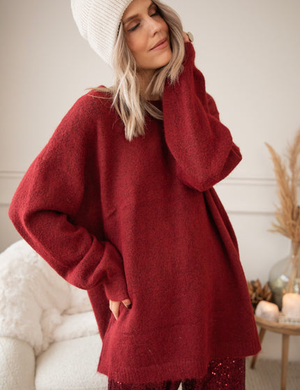Glow With A Bow Bordeaux - Trui/Sweater Dress