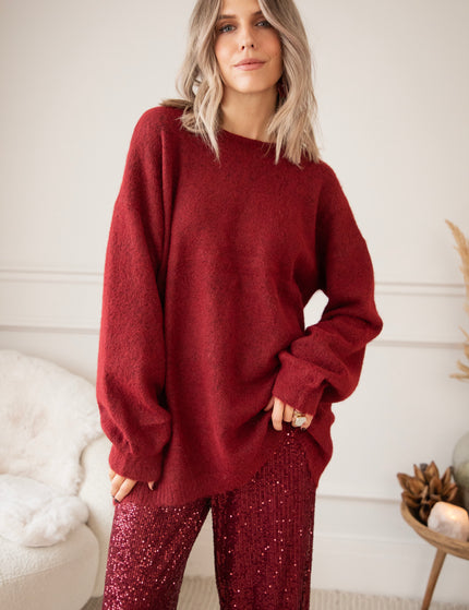 Glow With A Bow Bordeaux - Trui/Sweater Dress