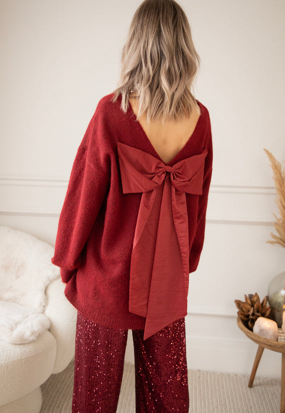 Pullover/Pulloverkleid - Glow With A Bow - Bordeaux
