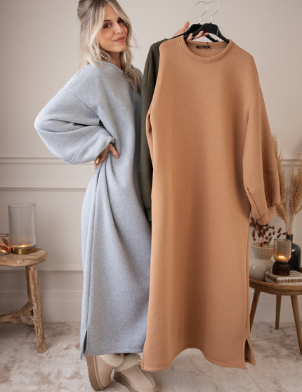 Snuggle Up XL Camel - Sweater Dress