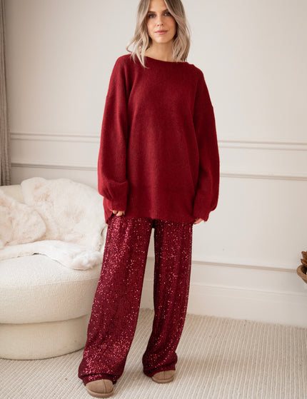 Glow With A Bow Bordeaux - Trui/Sweater Dress