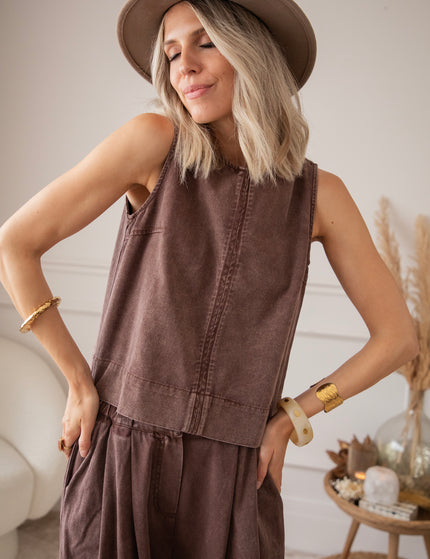 Easy like Denim Brown - Top