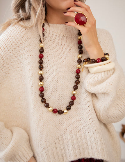 Royal Ball Bordeaux/Gold - Ketting