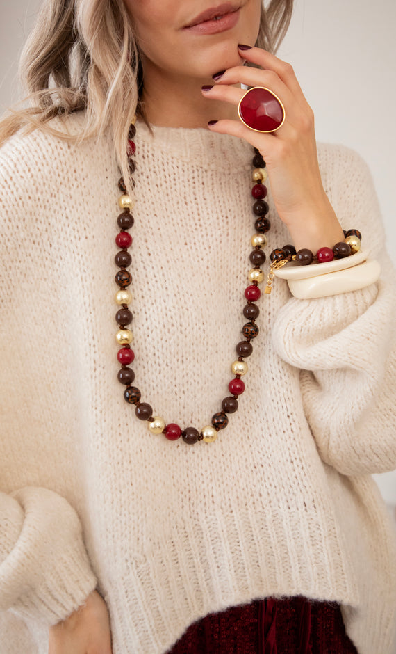 Royal Ball Bordeaux/Gold - Necklace