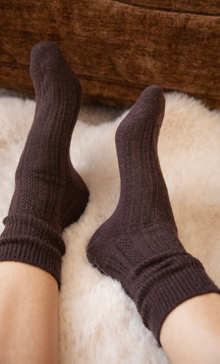 The Cozy Pair Dark Walnut - Socks