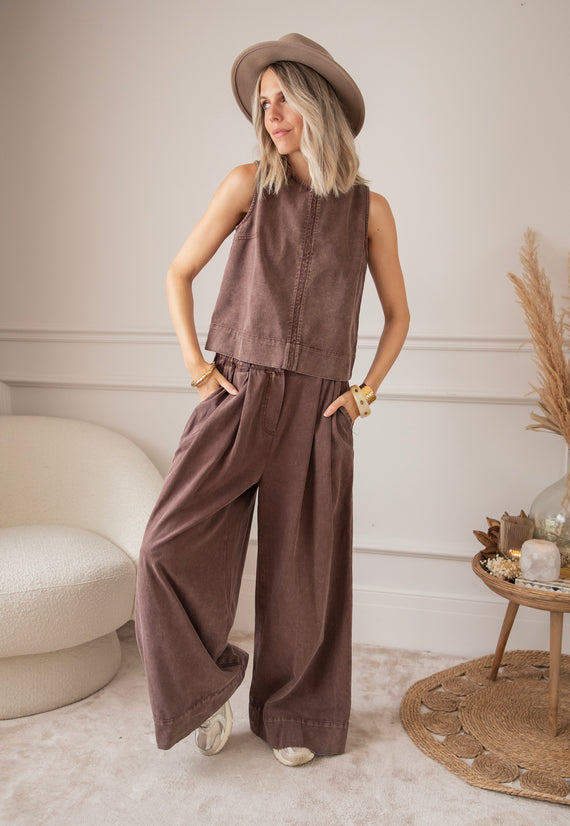 Easy Like Denim Brown - Broek