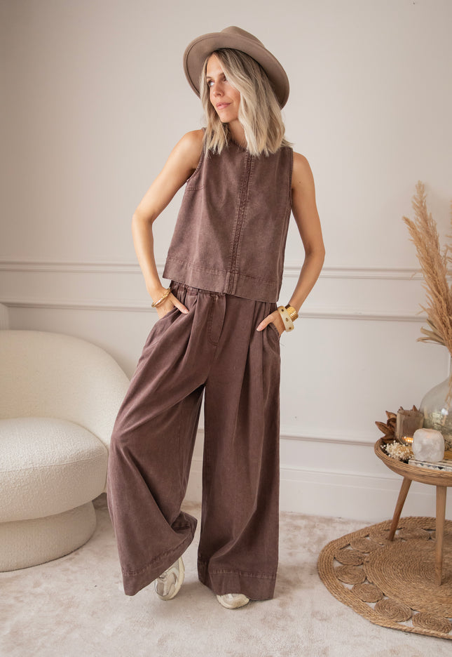 Easy Like Denim Brown - Broek