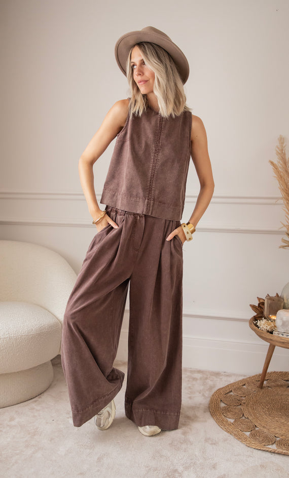 Easy Like Denim Brown - Pants