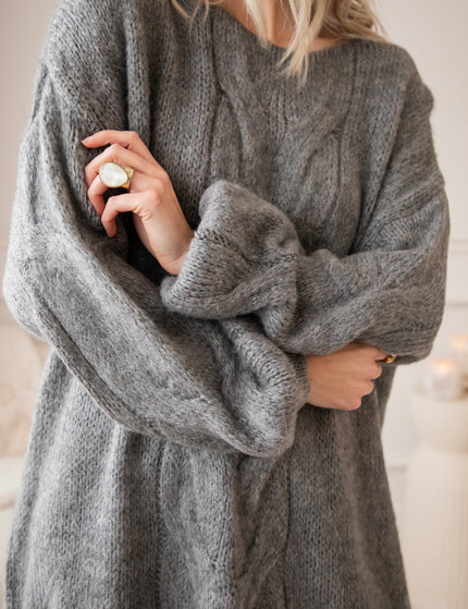 Coco Cable Dark Grey - Sweater Dress